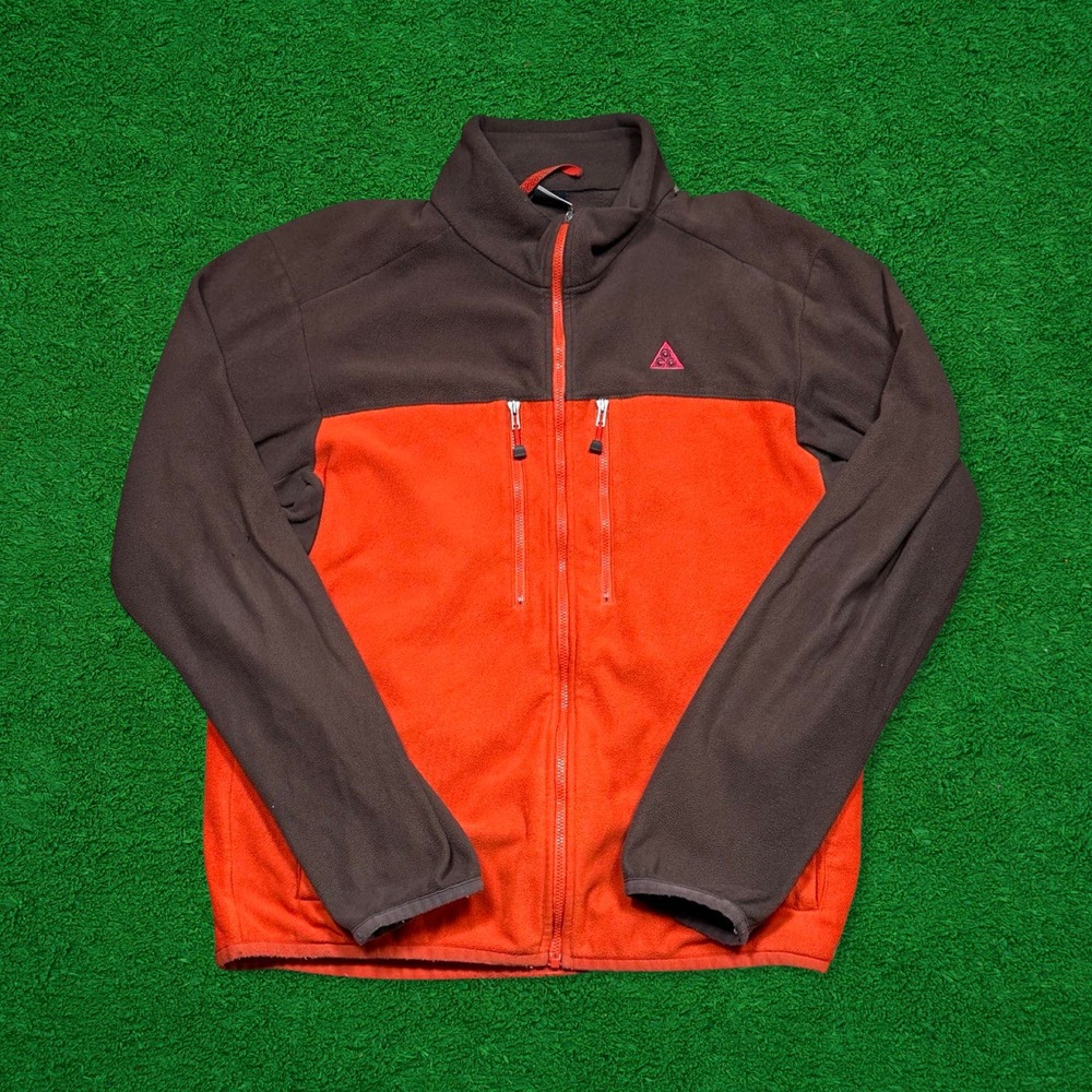 Nike ACG Orange Brown Lightweight Fleece Zip Jacket